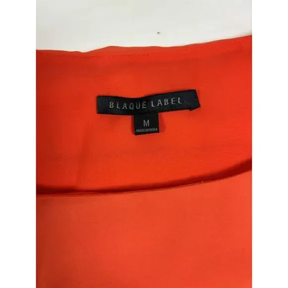 Blaque Label Shift Dress Bright Orange Medium Roll Tab Sleeves - Picture 6 of 13
